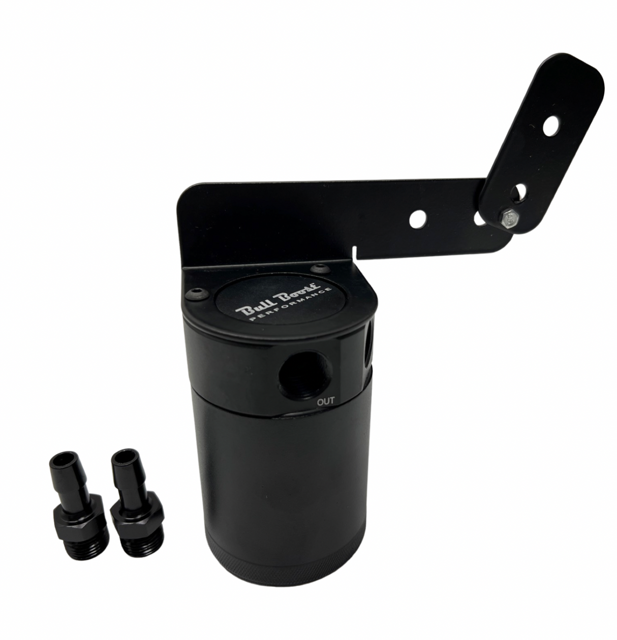 Universal Performance Oil Catch Can 2 Port -6AN + Adjustable Mounting Bracket Kit Turbo V2