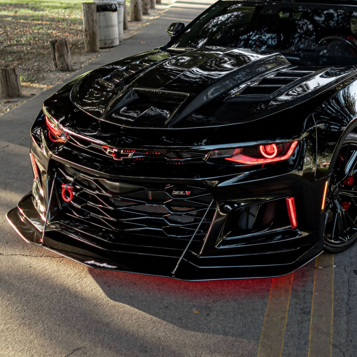 2017-2025 Chevy Camaro ZL1 Carbon Fiber Extension Splitter with Rods