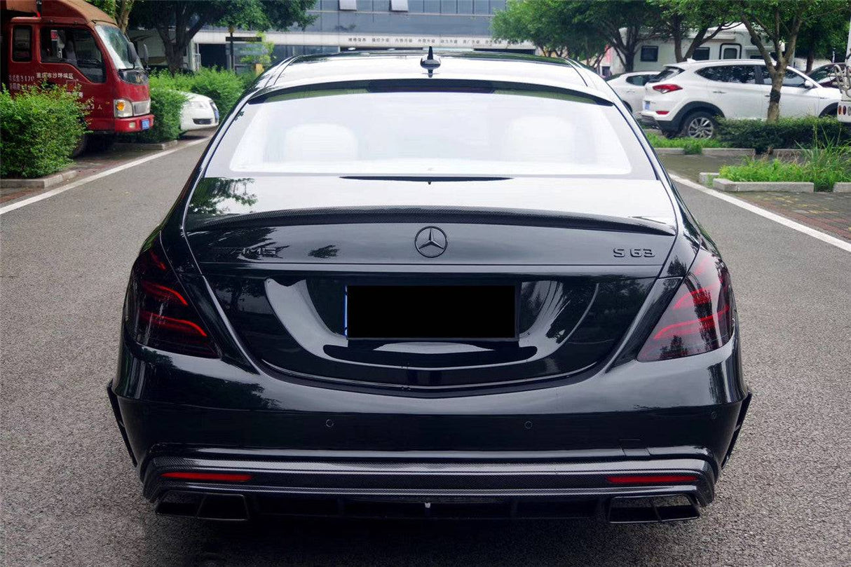 2017-2020 Mercedes Benz S63 AMG W222.2 Sedan MSY Style Rear Bumper with Tips