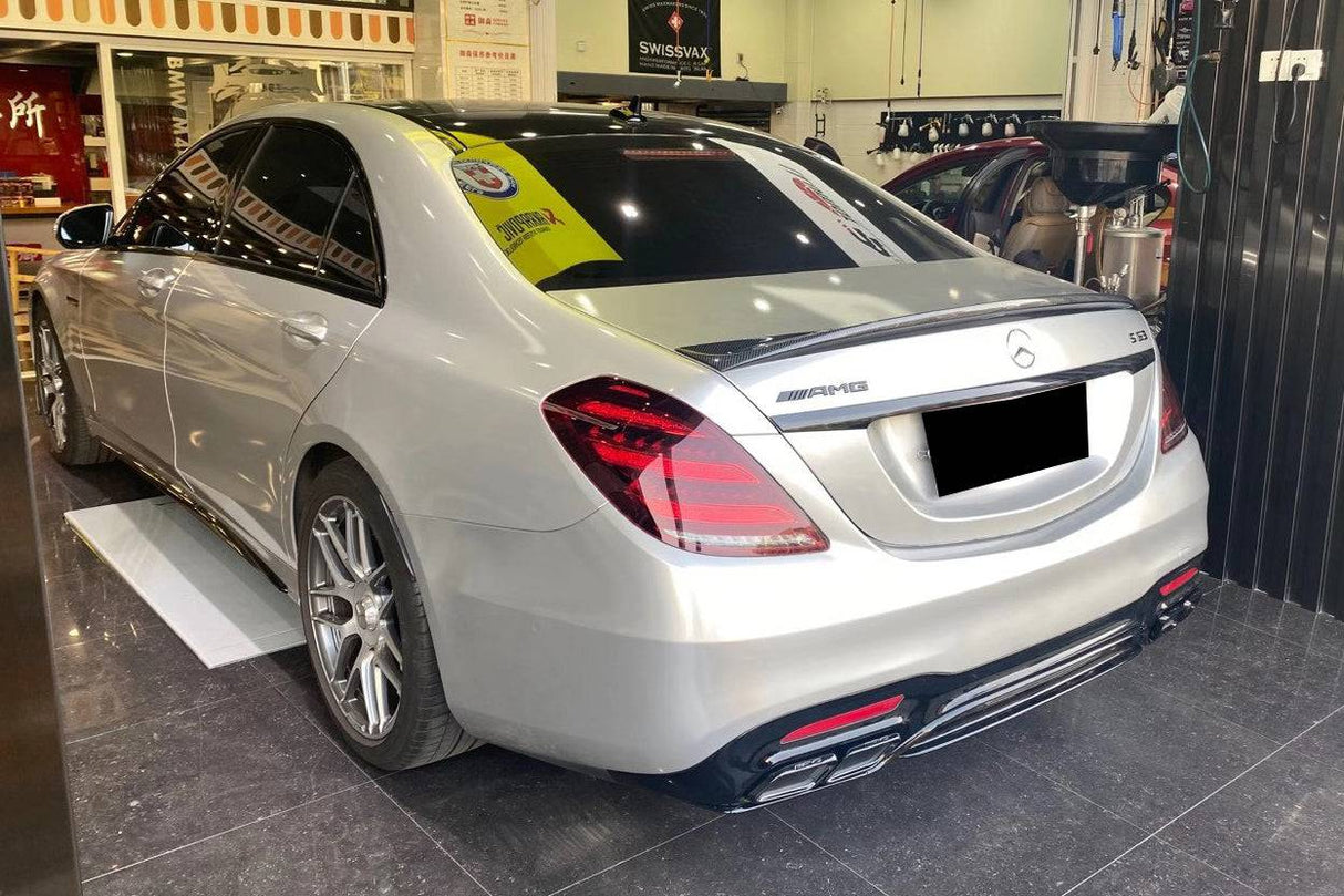 2014-2020 Mercedes Benz S63 AMG W222 Sedan MSY Style Carbon Fiber Trunk Spoiler