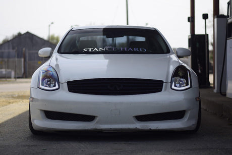 Infiniti G35 Coupe Projector Headlights with Sequential Signal - Black / Chrome / Smoked (2003 - 2007) - K2 Industries