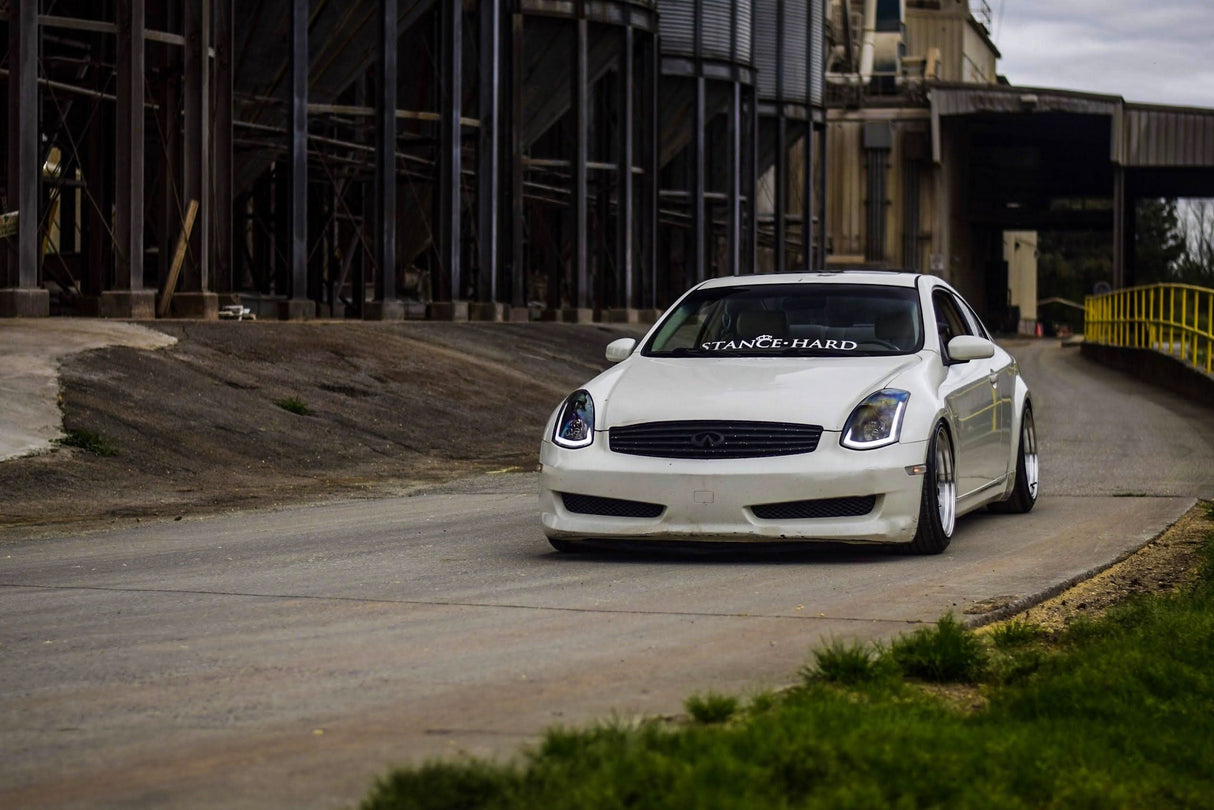 Infiniti G35 Coupe Projector Headlights with Sequential Signal - Black / Chrome / Smoked (2003 - 2007) - K2 Industries