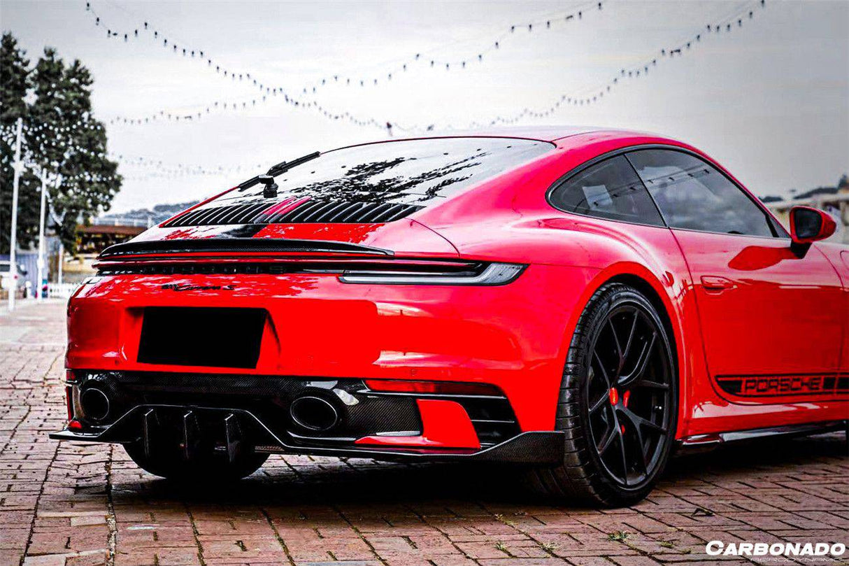 2019-2024 Porsche 911 992 Carrera Targa Sport Design Bumper WP Style Dry Carbon Fiber Rear Lip