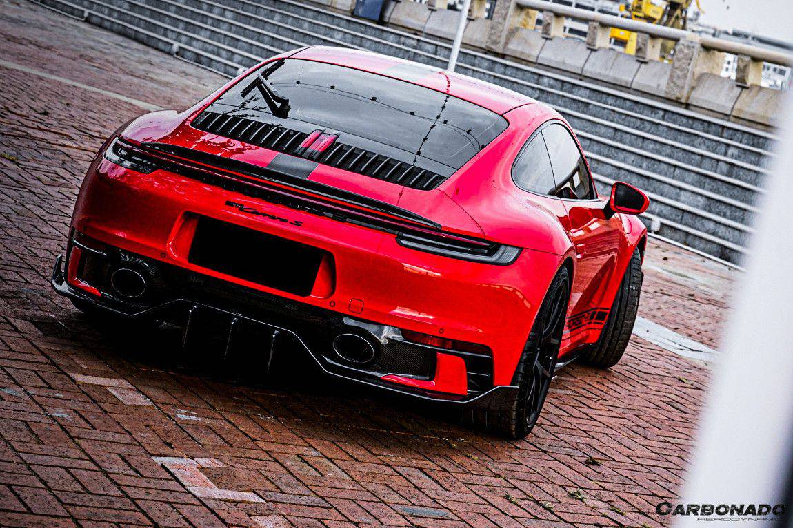 2019-2024 Porsche 911 992 Carrera Targa Sport Design Bumper WP Style Dry Carbon Fiber Rear Lip