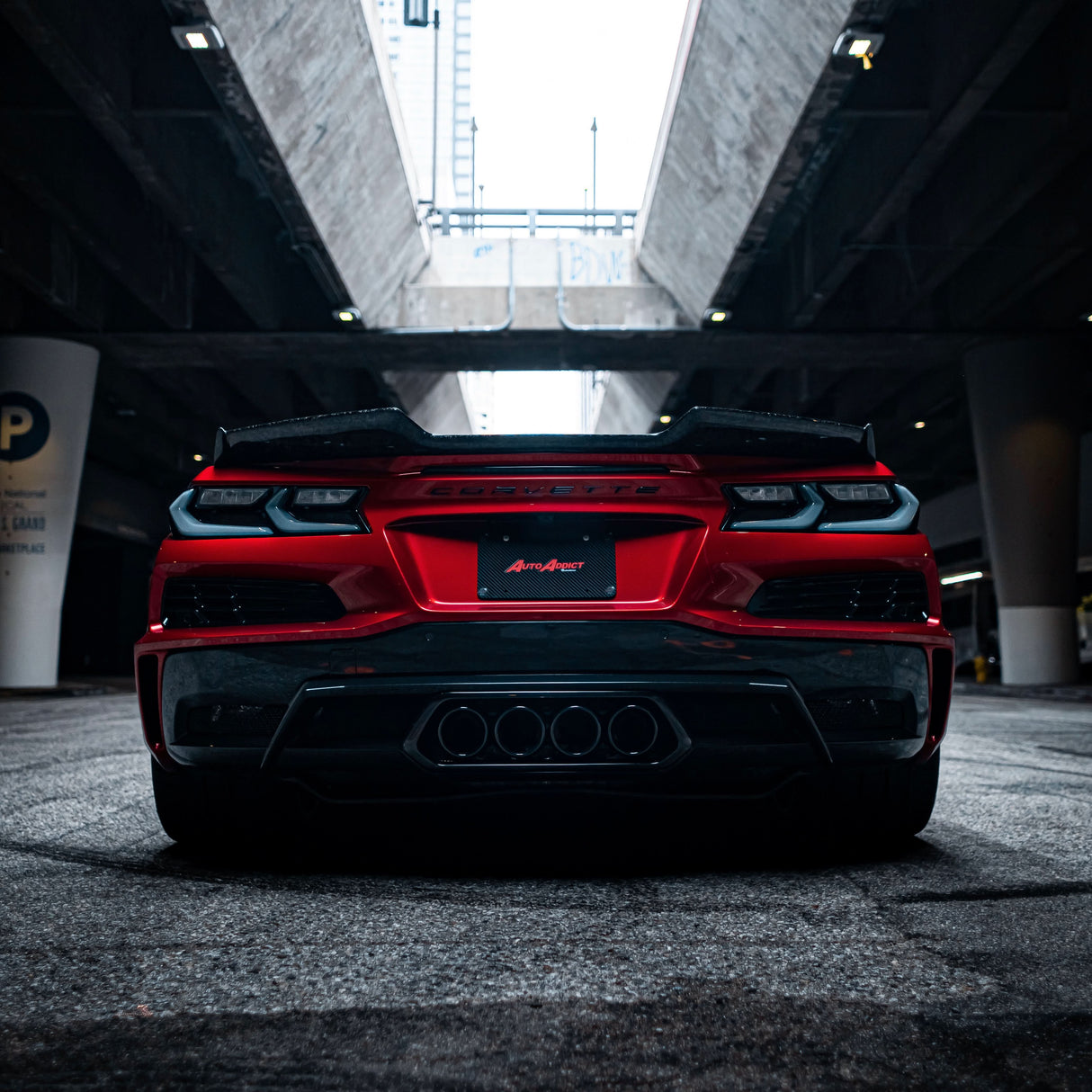 2020-2026 Corvette C8 Euro Smoke Style LED Taillights Amber Sequential Pair