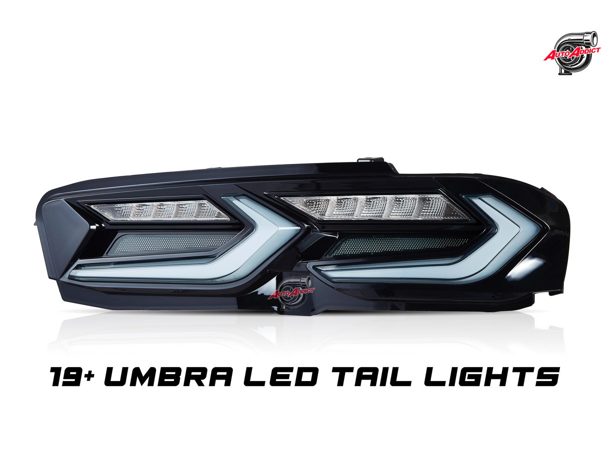 2019-2025 CHEVY CAMARO UMBRA LED TAILLIGHTS GLOSS BLACK/SMOKE LENS