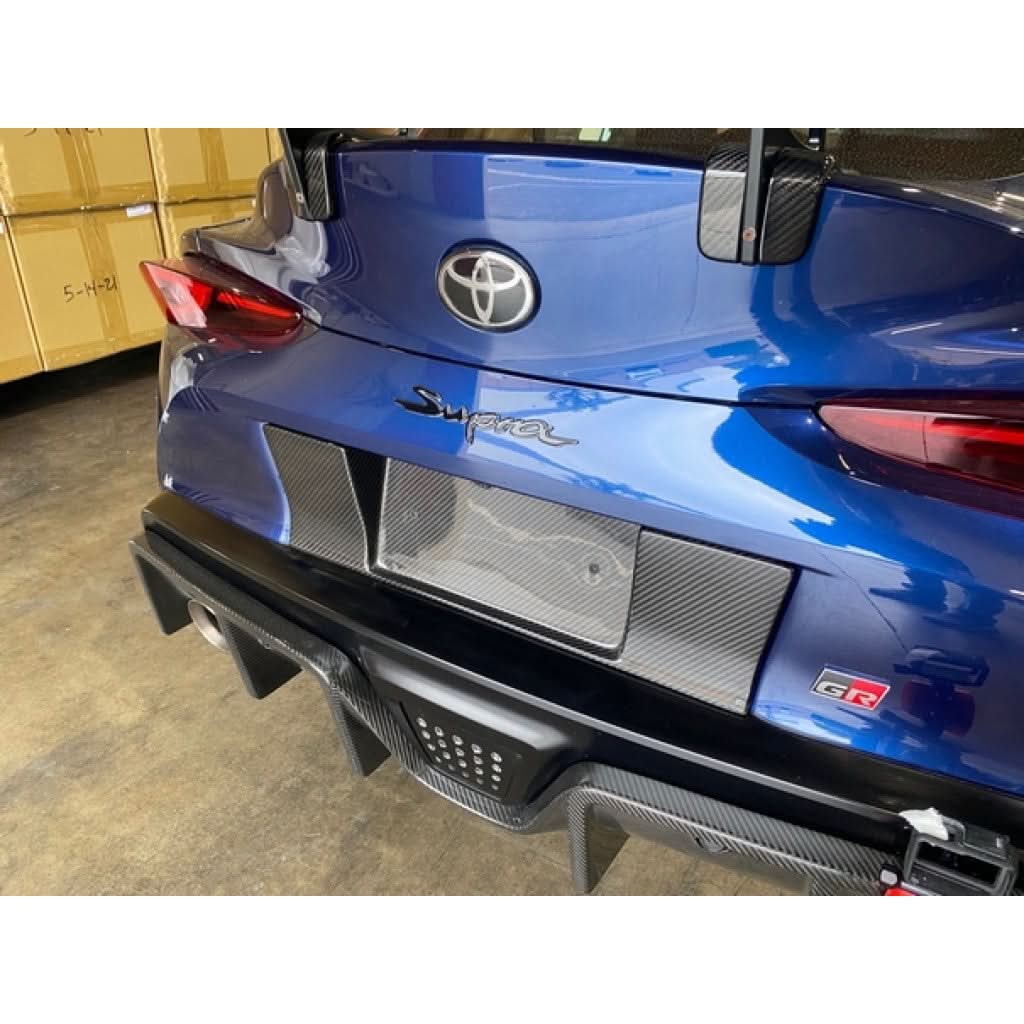 Carbon Fiber Toyota Supra A90 License Plate Backing 2020-2023
