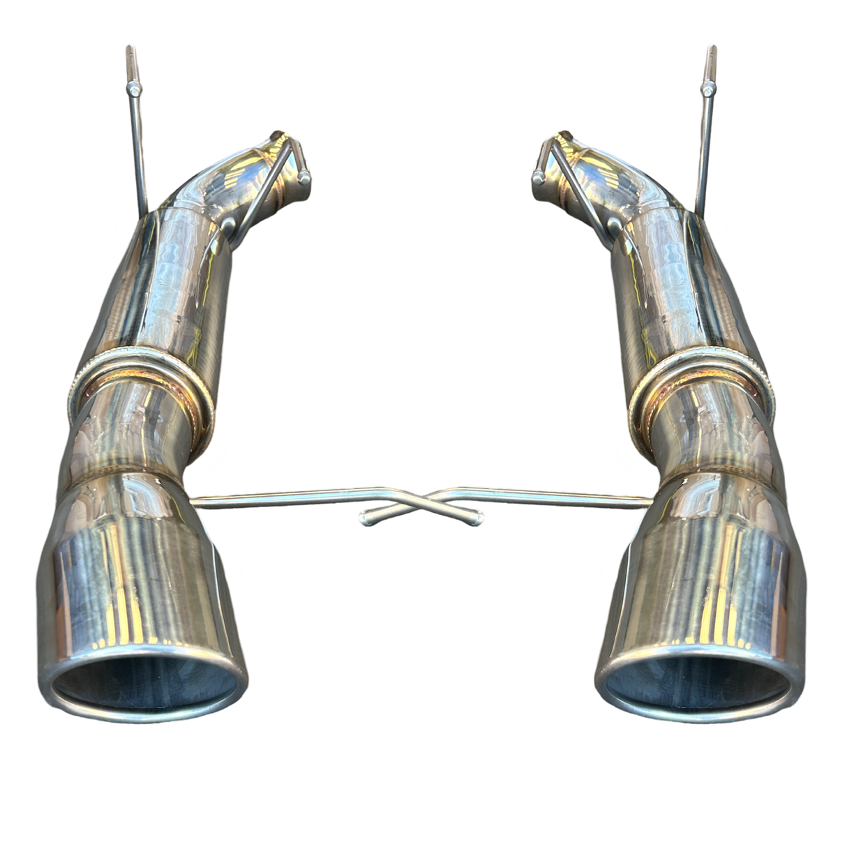 Dual Stainless Axle-Back Exhaust Muffler System Kit 13-14 Ford Mustang GT 5.0L