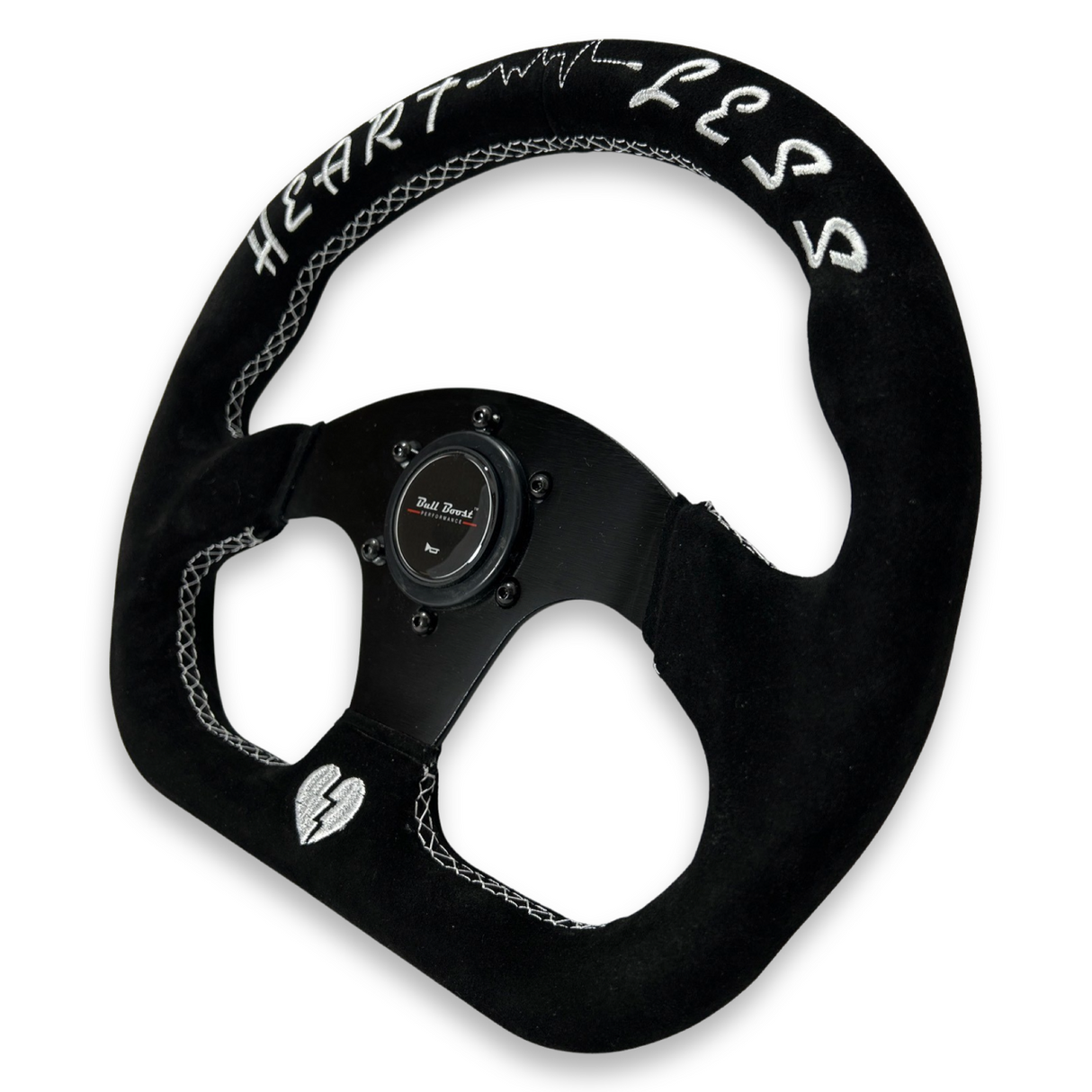 Quadro Flat Suede Steering Wheel + Short Hub Adapter Kit For Toyota Camry Corolla