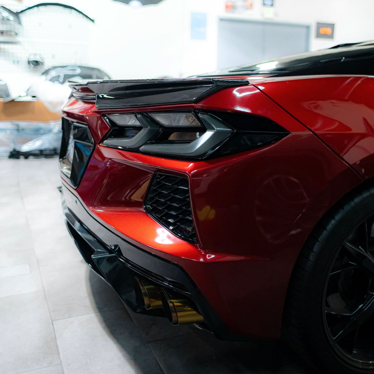 2020-2026 Corvette C8 Euro Smoke Style LED Taillights Amber Sequential Pair