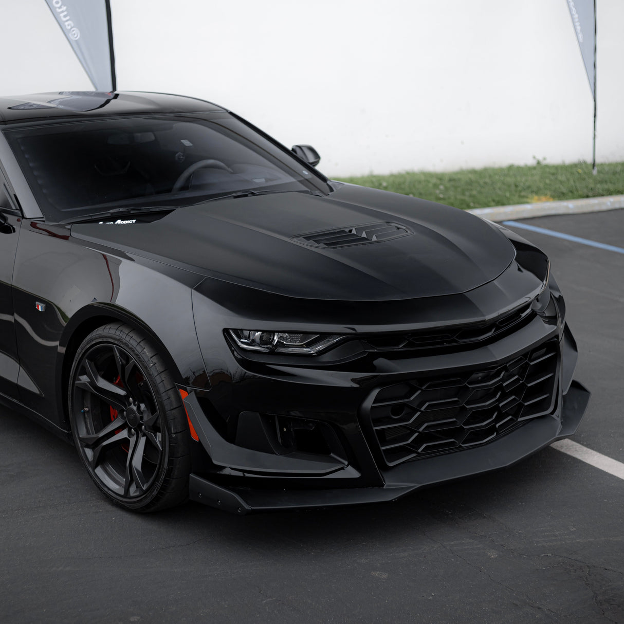 2019-2025 Chevy Camaro ZL1 1LE Track Package Front Bumper Conversion 13pcs Full Kit Flat BLK for RS Headlights