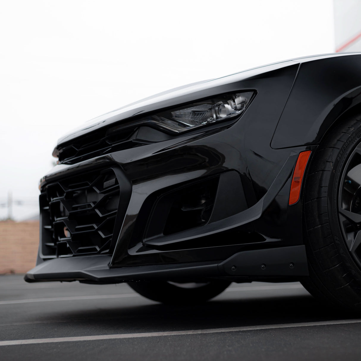 2019-2025 Chevy Camaro ZL1 1LE Track Package Front Bumper Conversion 13pcs Full Kit Flat BLK for RS Headlights