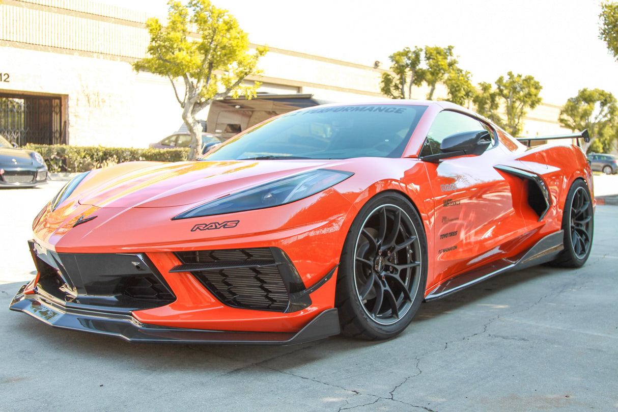 Chevrolet Corvette C8 Carbon Fiber Side Rocker Extensions/ Side Skirt