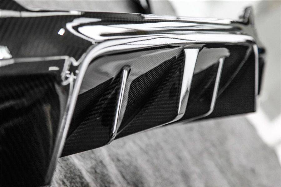 2018-2023 BMW F90 M5 D3 Style Carbon Fiber Rear Lip w/ Caps