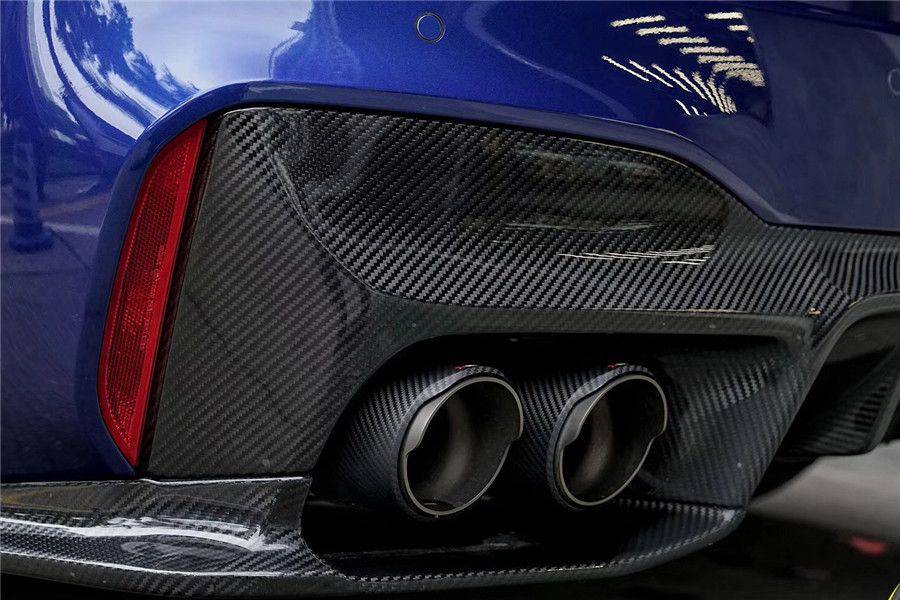2018-2023 BMW F90 M5 D3 Style Carbon Fiber Rear Lip w/ Caps