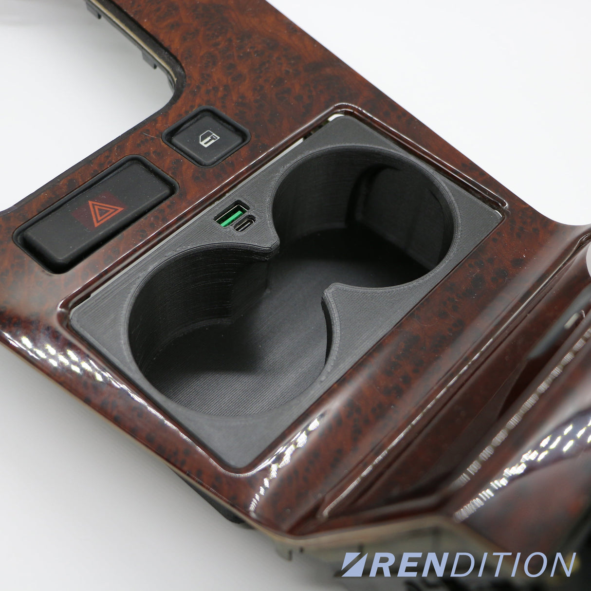 BMW E38 FRONT CUP HOLDER & USB CHARGER - K2 Industries