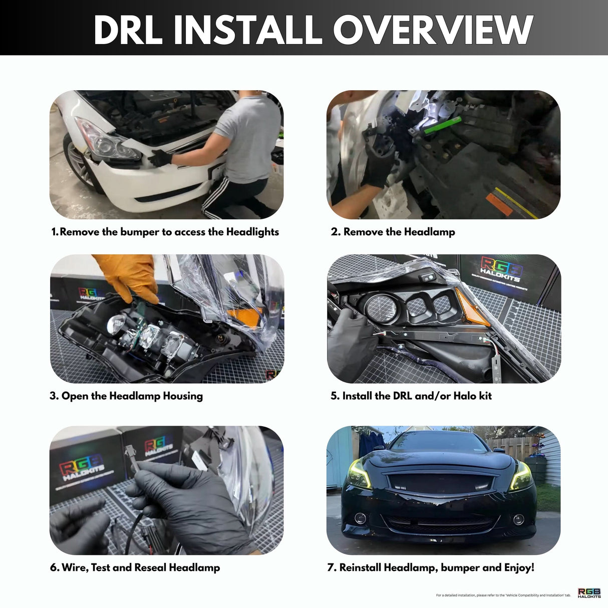 (2010-2013) Infiniti G37 Multicolor Flow DRL Boards (for Spyder Headlights only)