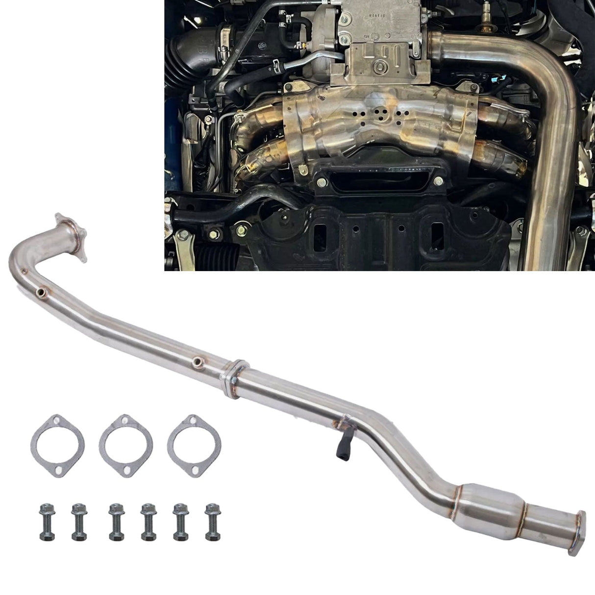 Subaru 6MT High Flow Cat Resonated Pipe Intake Tube Exhaust For 15-21 WRX