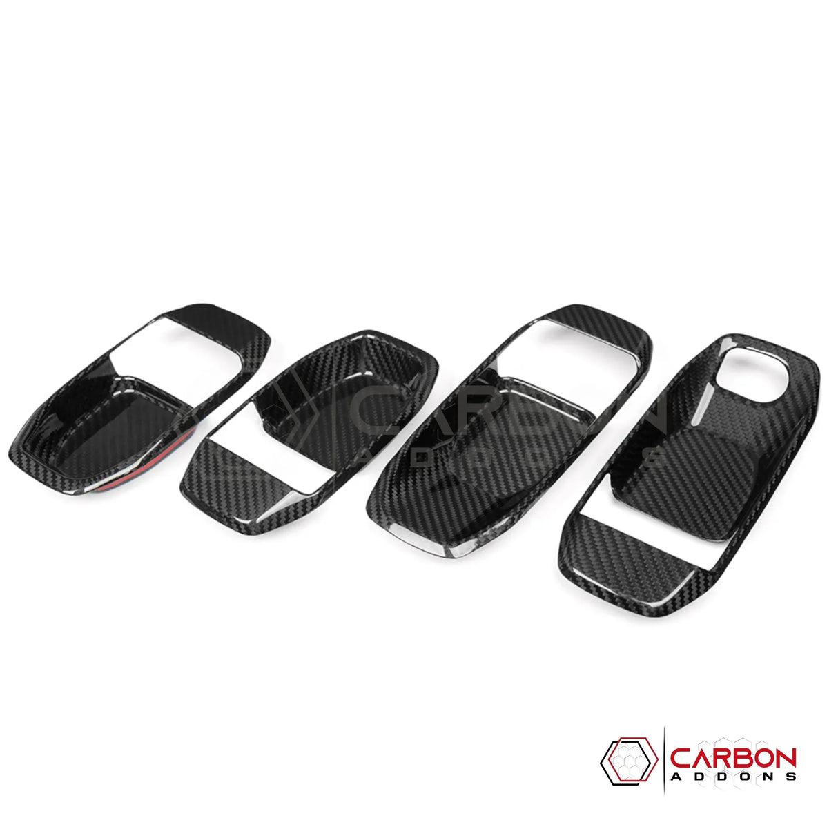 2018+ Jeep Wrangler JL & 2020+ Gladiator JT Real Carbon Fiber Interior Door Handle Trim Covers (4pcs)