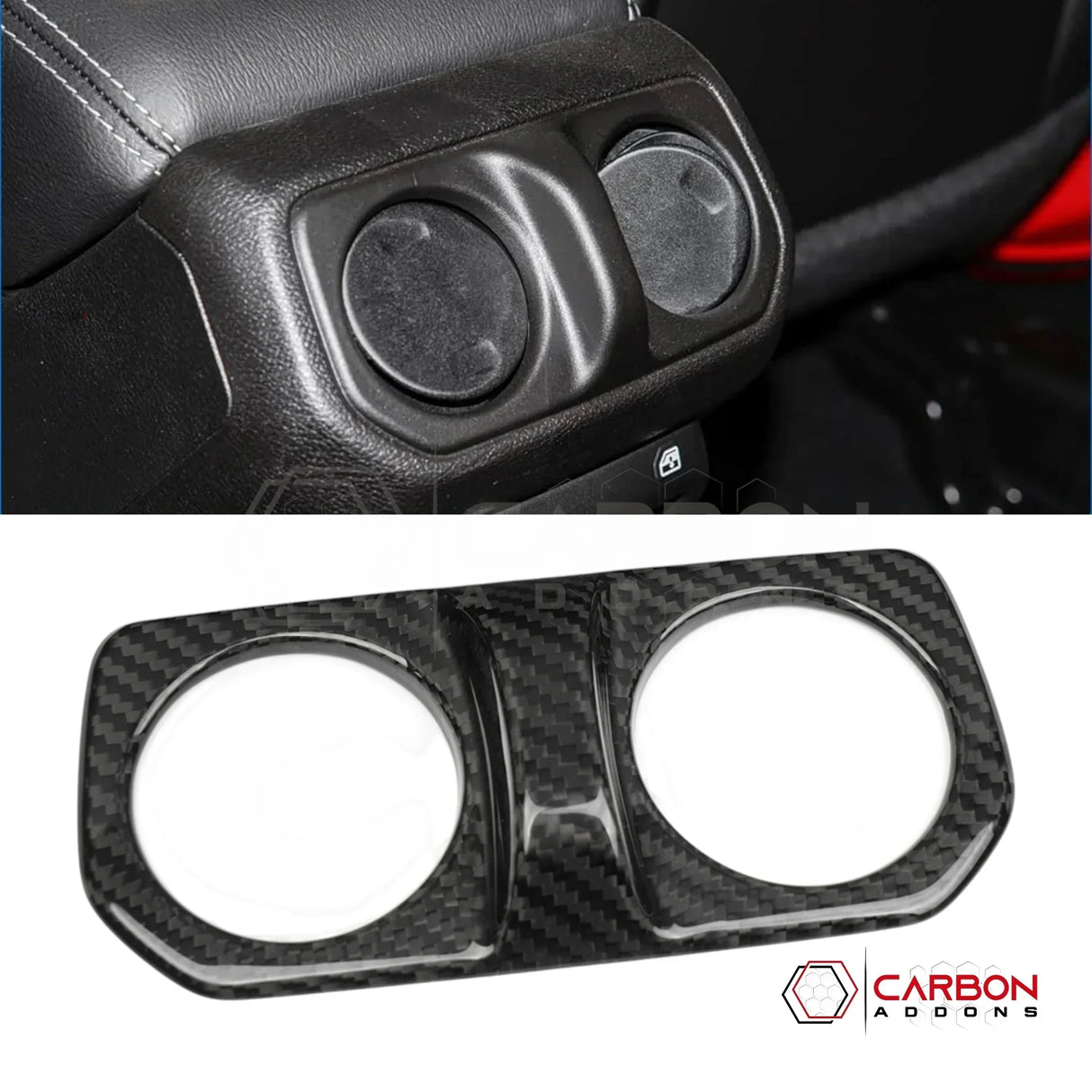 2018+ Jeep Wrangler JL / 2020+ Gladiator JT Rear Air Vents Outlet Cover – Real Dry Carbon Fiber (Glossy or Matte) 2020–Current