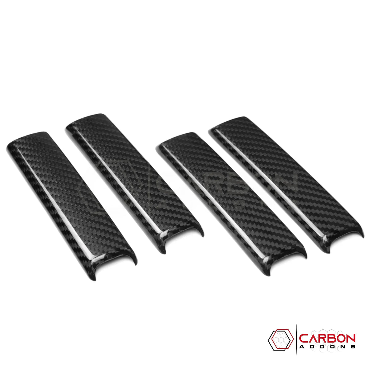 2018+ Jeep Wrangler JL & 2020+ Gladiator JT Real Carbon Fiber A & B Pillar Grab Handle Trim Covers (4pcs)