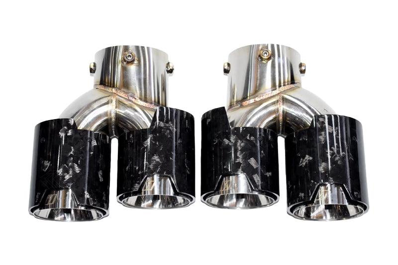 BMW 2/3/4 Series G42 G20/G21 G23 Forged Carbon Fiber Dual Muffler Tips (2019+) - K2 Industries