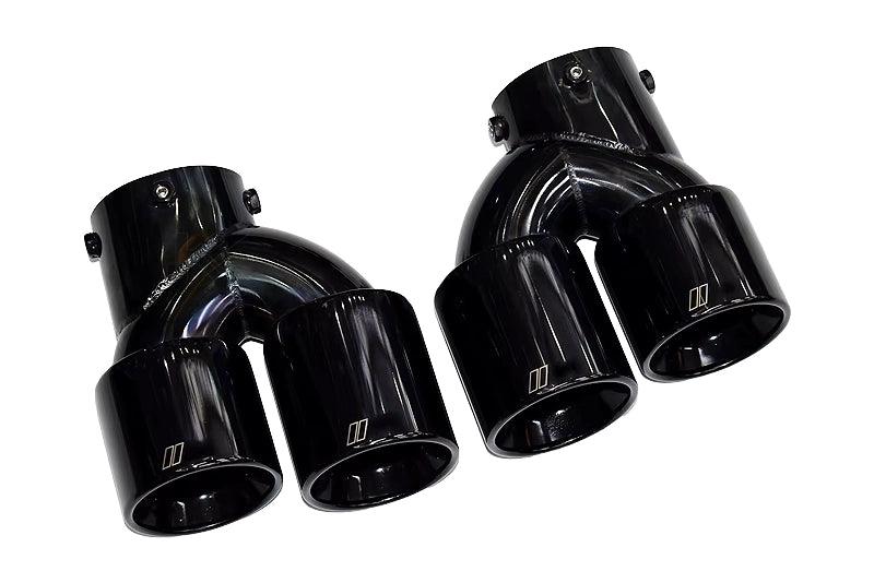 BMW 2/3/4 Series G42 G20/G21 G23 Black Stainless Steel Dual Muffler Tip (2019+) - K2 Industries