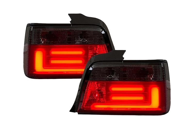 BMW 3 Series E36 Sedan JDM Red/Smoke LED BAR Tail Lights (1991-1998)