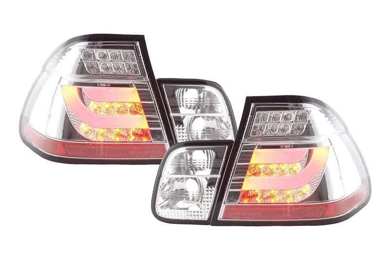 BMW 3-Series E46 Sedan Chrome LED LightBar Taillights - Pre Face Lift (1998-2001)