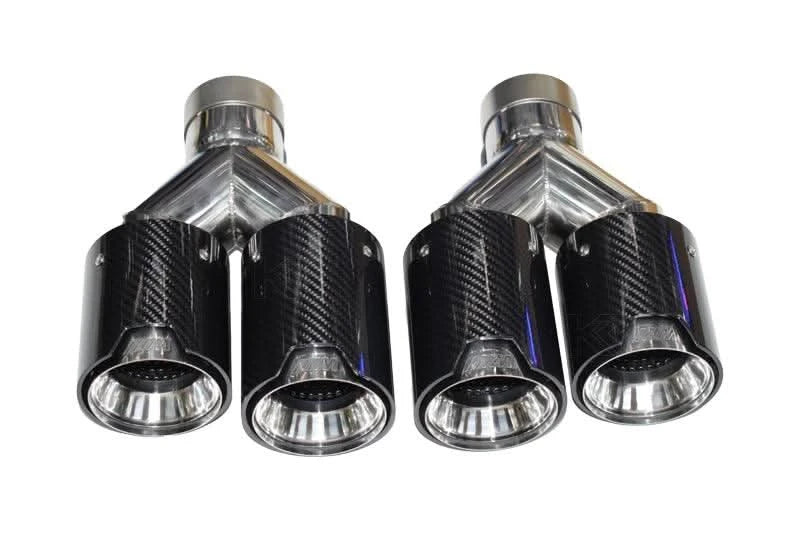 BMW M Power Universal Fit Carbon Fiber Dual Muffler Tips