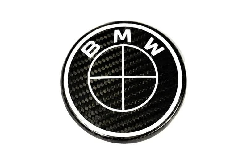 BMW Roundel Emblem Covers - Full Carbon Fiber Black and White Style V2