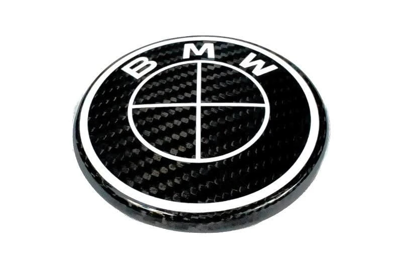 BMW Roundel Emblem Covers - Full Carbon Fiber Black and White Style V2