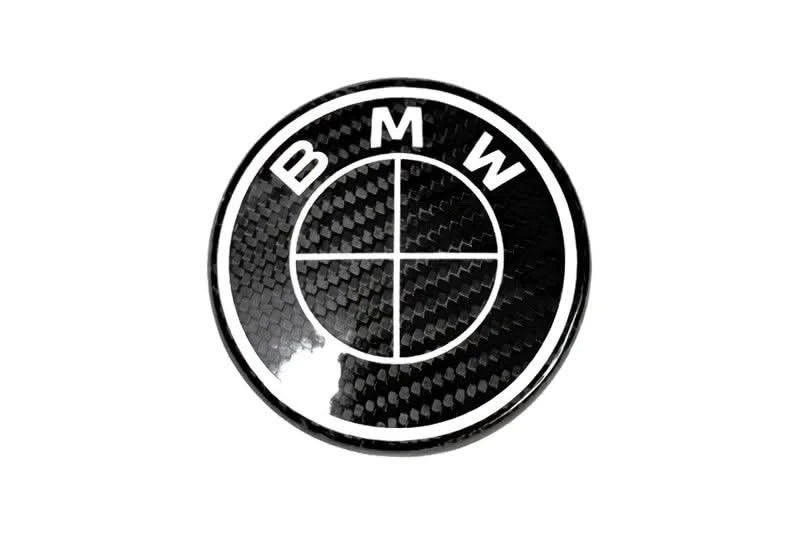 BMW Roundel Emblem Covers - Full Carbon Fiber Black and White Style V2