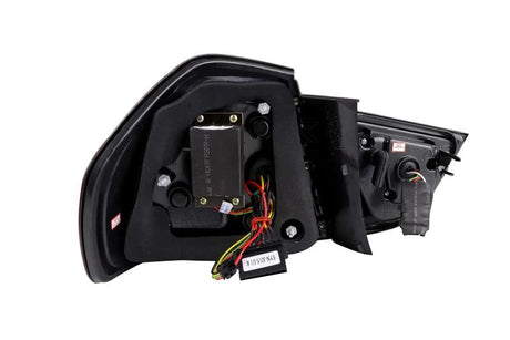 LED Tail Lights BMW 325i 328i 330i 335i E90 Sedan (09-11) Sequential Signal Red / Chrome / Black - K2 Industries