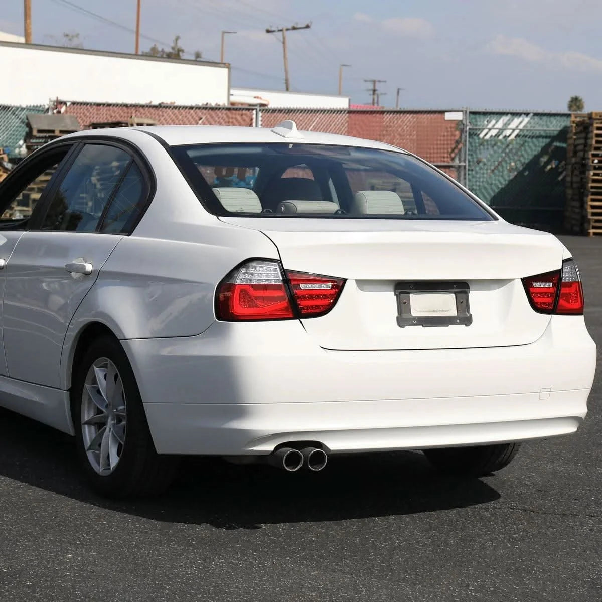 LED Tail Lights BMW 325i 328i 330i 335i E90 Sedan (09-11) Sequential Signal Red / Chrome / Black - K2 Industries
