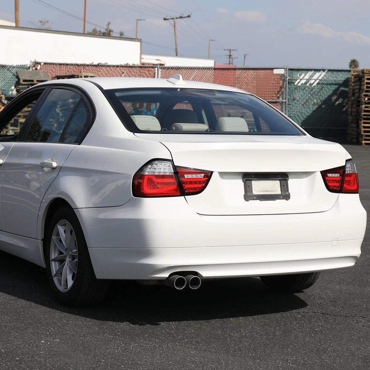 LED Tail Lights BMW 325i 328i 330i 335i E90 Sedan (09-11) Sequential Signal Red / Chrome / Black - K2 Industries