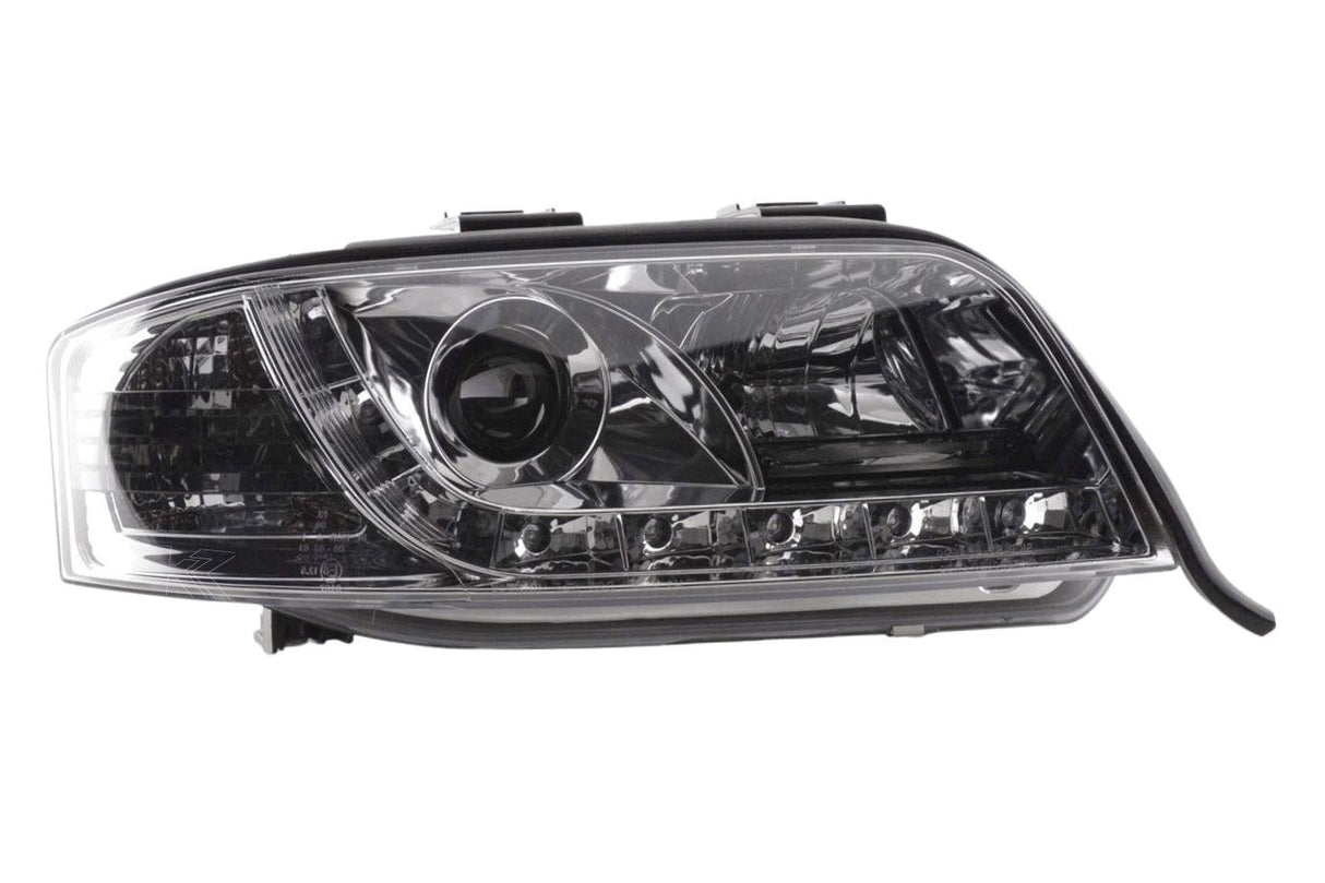 Audi A6 (C5 4B) Chrome LED Headlights with Daytime Running Lights (2001-2004)