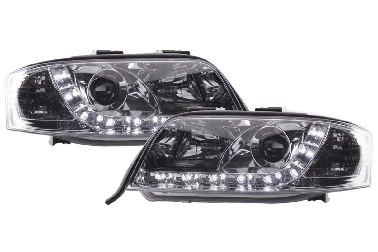 Audi A6 (C5 4B) Chrome LED Headlights with Daytime Running Lights (2001-2004)
