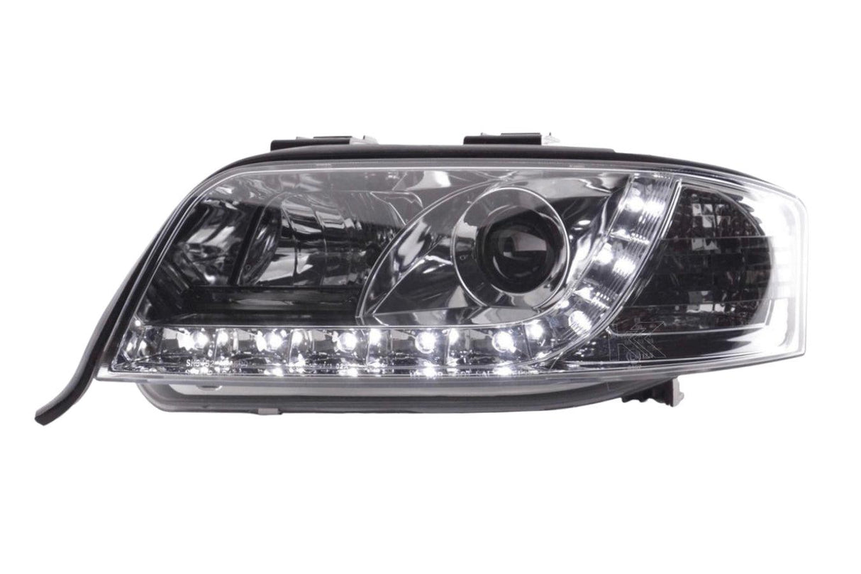 Audi A6 (C5 4B) Chrome LED Headlights with Daytime Running Lights (2001-2004)