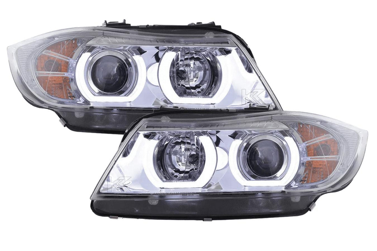 BMW 3 Series E90 /E91 Chrome LED U BAR Headlights (2005 - 2012)