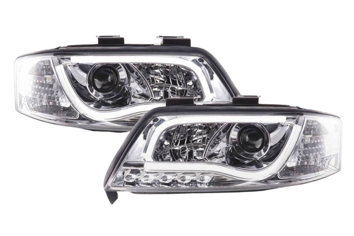 Audi A6 (C5 4B) Chrome LED Headlights with Daytime Running Lights (1997-2001)
