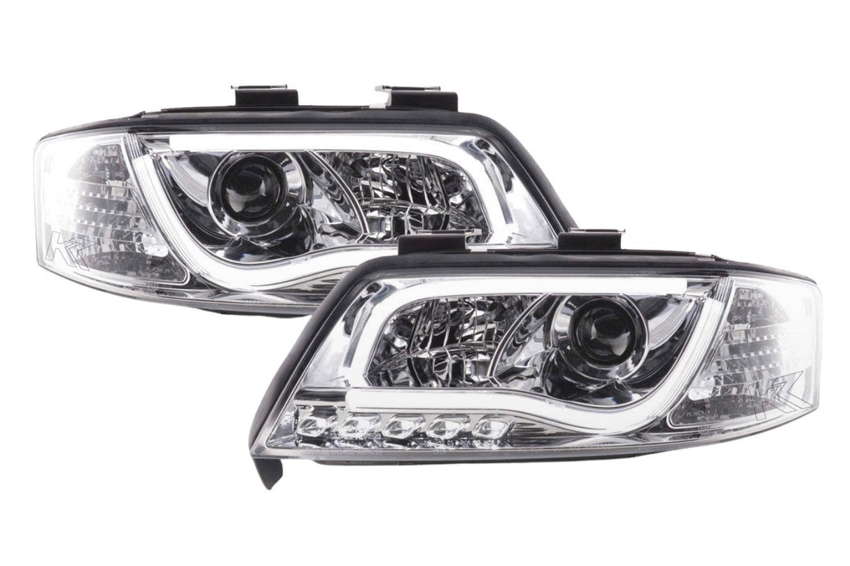 Audi A6 (C5 4B) Chrome LED Headlights with Daytime Running Lights (1997-2001)