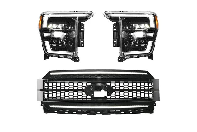 Infinite Series Headlight and DRL Grille 2pc Bundle 21-23 Ford F150 OLM Outside Line Motoring