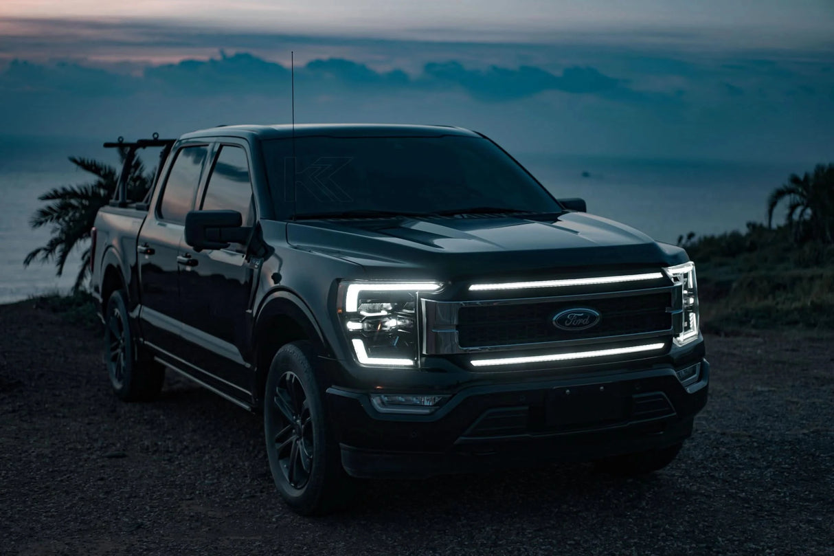 Infinite Series Headlight and DRL Grille 2pc Bundle 21-23 Ford F150 OLM Outside Line Motoring