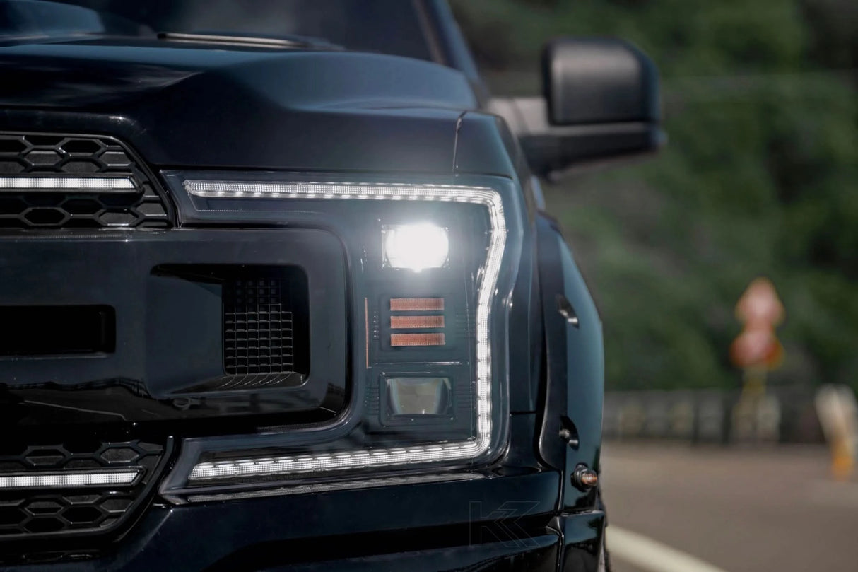 Essential Series Headlight and DRL Grille 2pc Bundle 18-20 Ford F150 OLM Outside Line Motoring