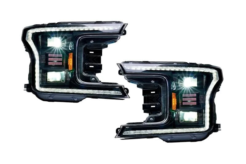 Essential Series Headlight and DRL Grille 2pc Bundle 18-20 Ford F150 OLM Outside Line Motoring