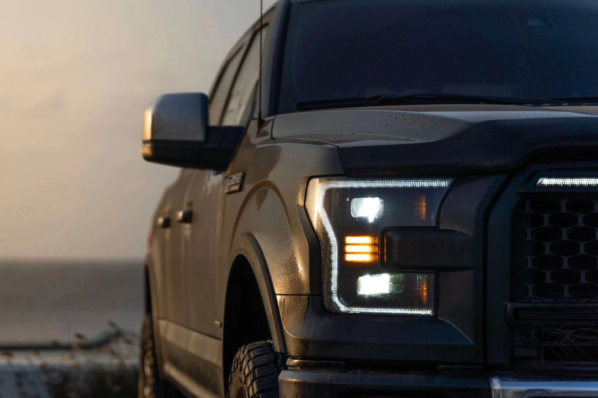 Essential Series Headlight and DRL Grille 2pc Bundle 15-17 Ford F150 OLM Outside Line Motoring