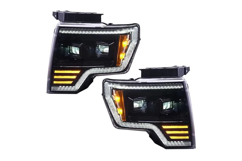 Essential Series Headlight and DRL Grille 2pc Bundle 09-14 Ford F150 OLM Outside Line Motoring