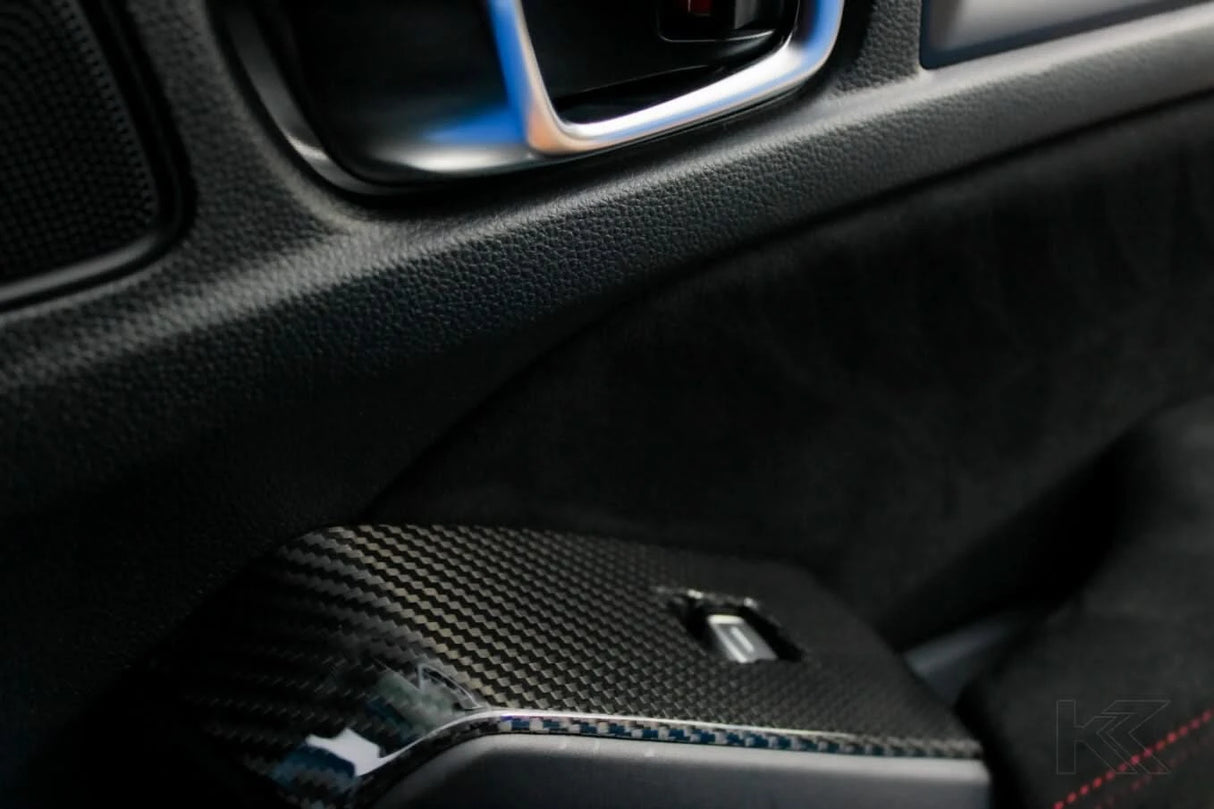 LE Carbon Fiber Window Switch Panel Covers (Set of 4) 22-Present Honda Civic Type R OLM Outside Line Motoring