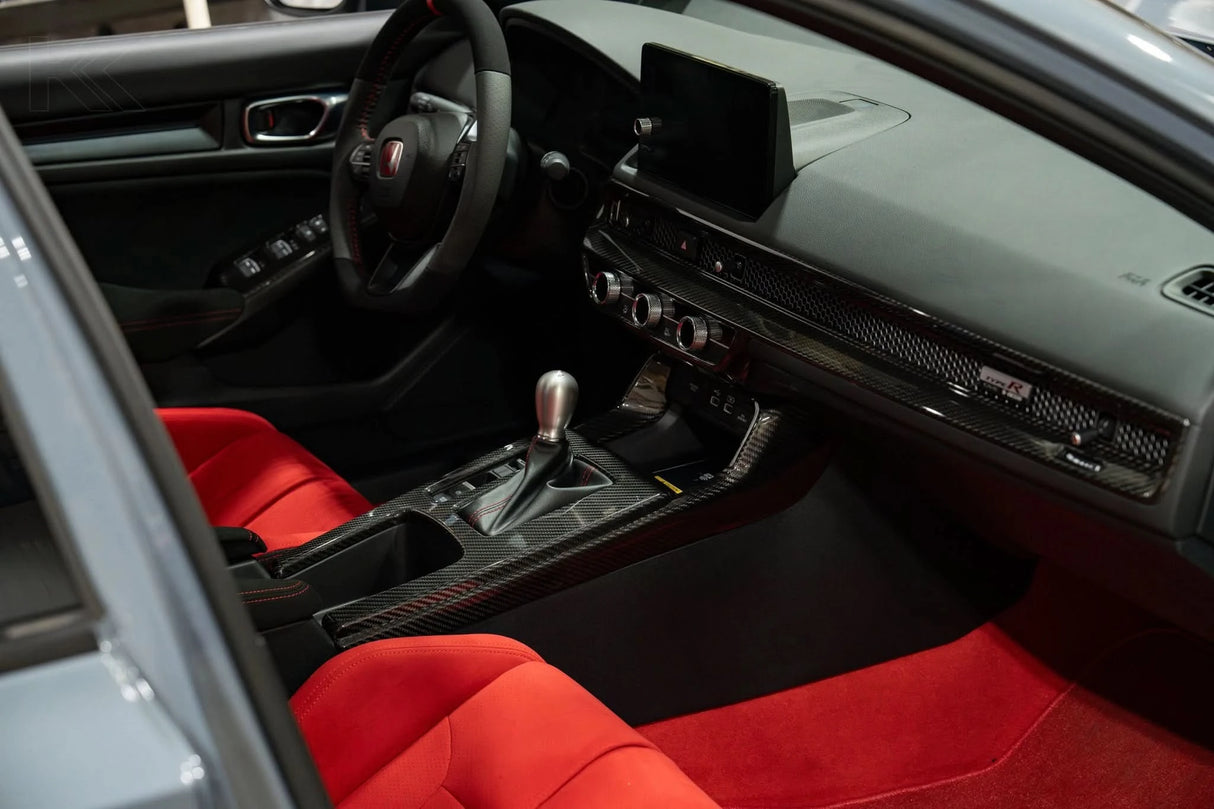 LE Carbon Fiber Interior Dash Cover (2pc) 22-Present Honda Civic Type R OLM Outside Line Motoring